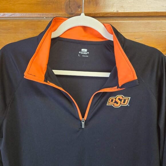 Stadium Athletics OSU Quarter Zip Mock Neck Long Sleeve Thumbholes Women's L - Picture 2 of 6